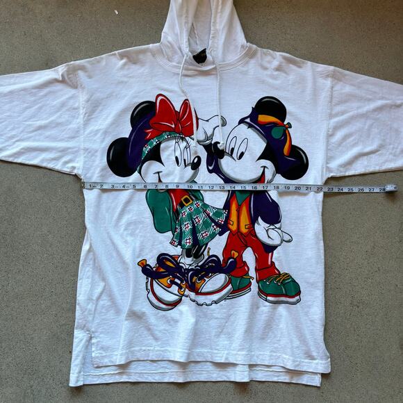 Vintage 90s Mickey Mouse Jerry Leigh Hooded Long Sleeve Size L - Picture 6 of 6